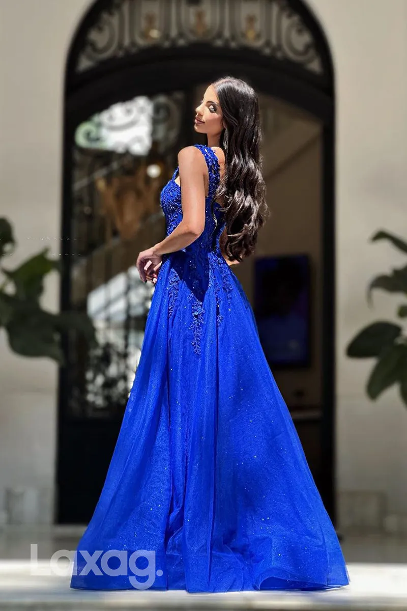 21901 - A line Sweetheart Appliques Long Formal Prom Dress