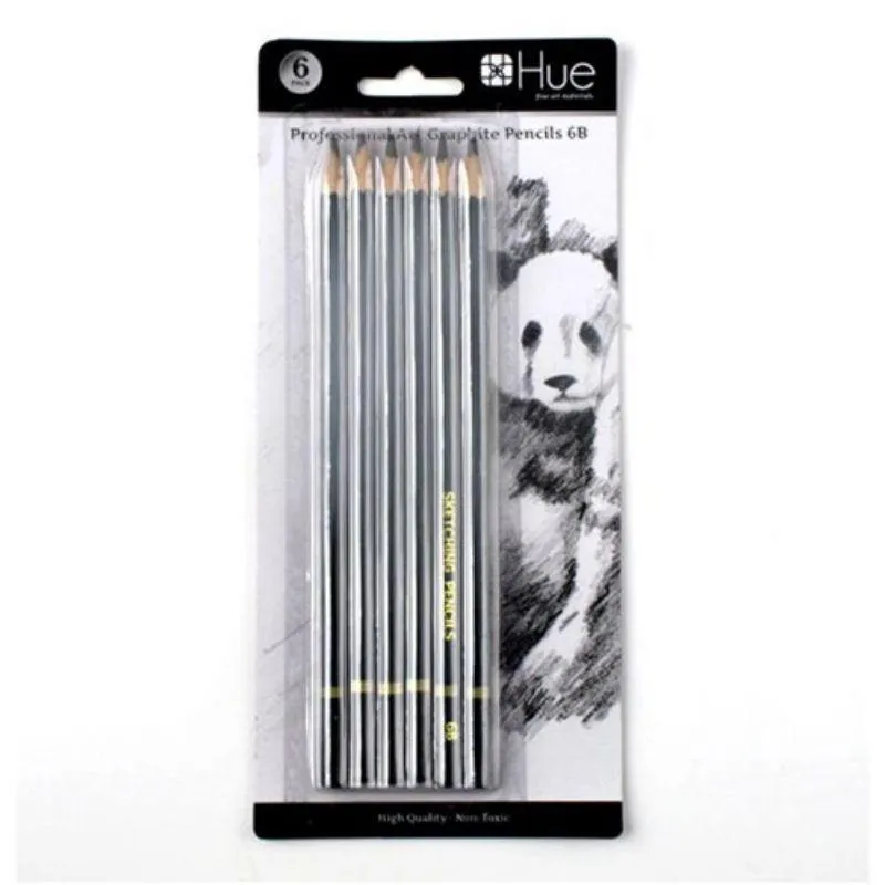 6 Pack Professional Graphic Art Pencil - 6B