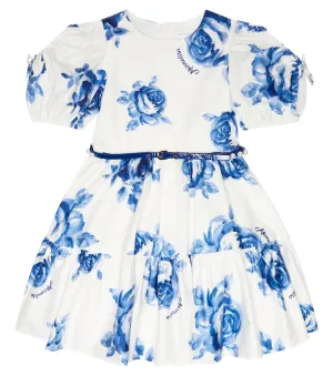 Adele Floral Monnalisa Dress, White