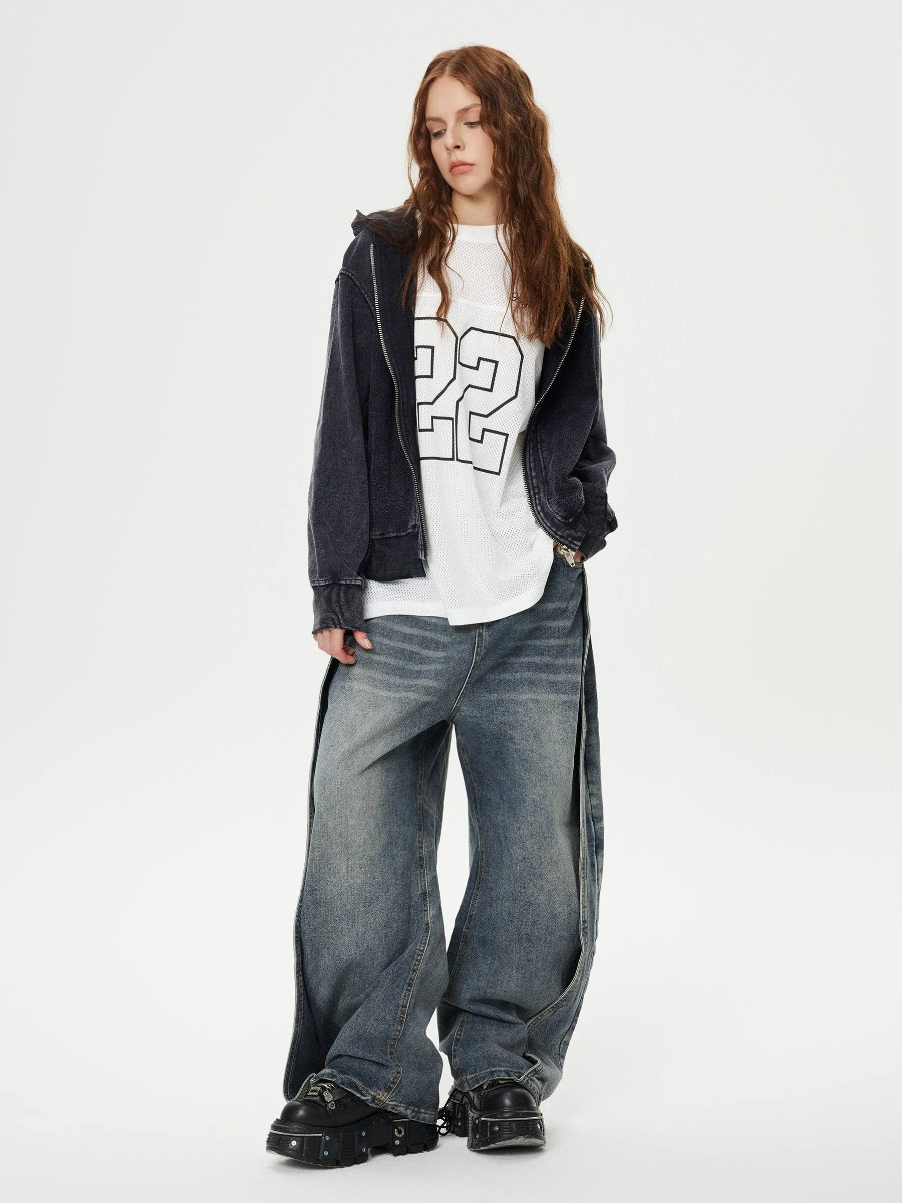 Aelfric Eden Deconstruction Patchwork Washed Loose Jeans