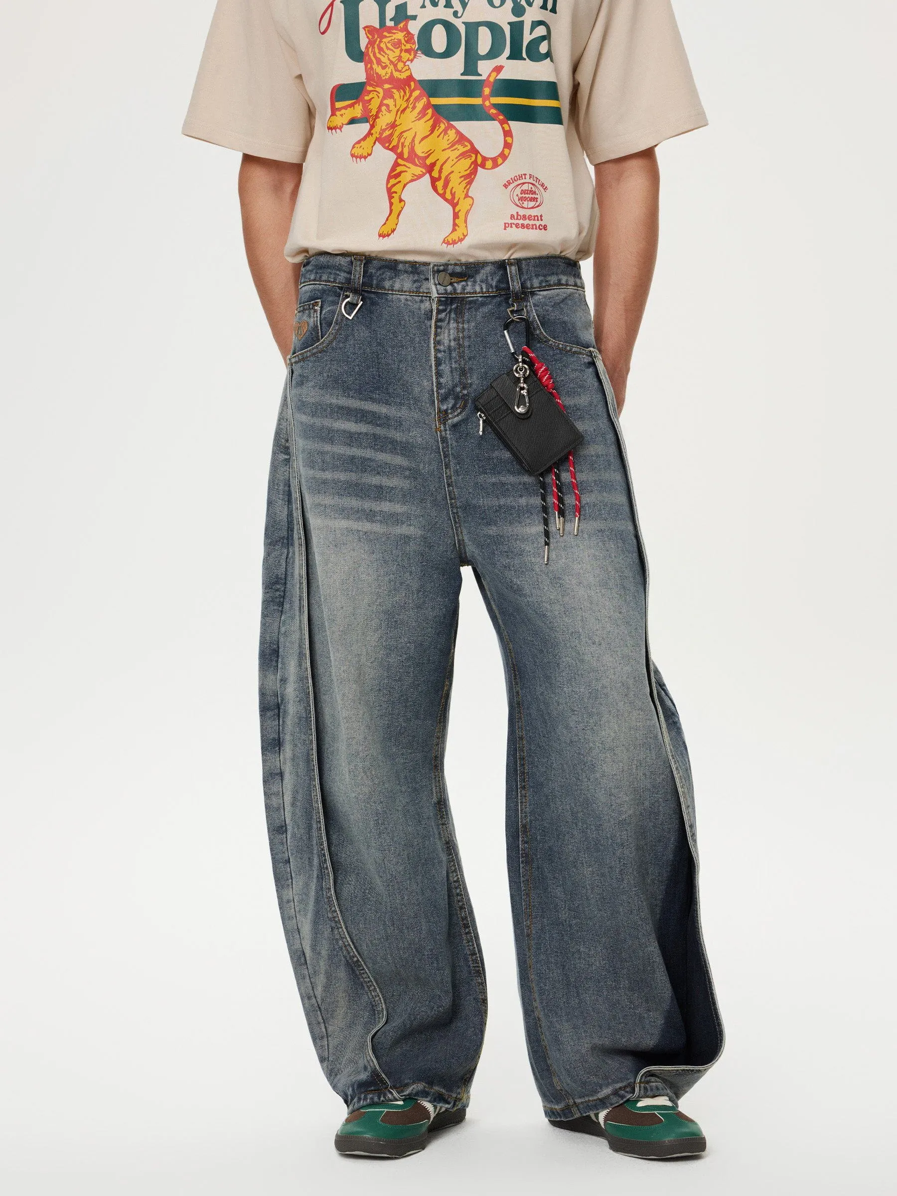 Aelfric Eden Deconstruction Patchwork Washed Loose Jeans