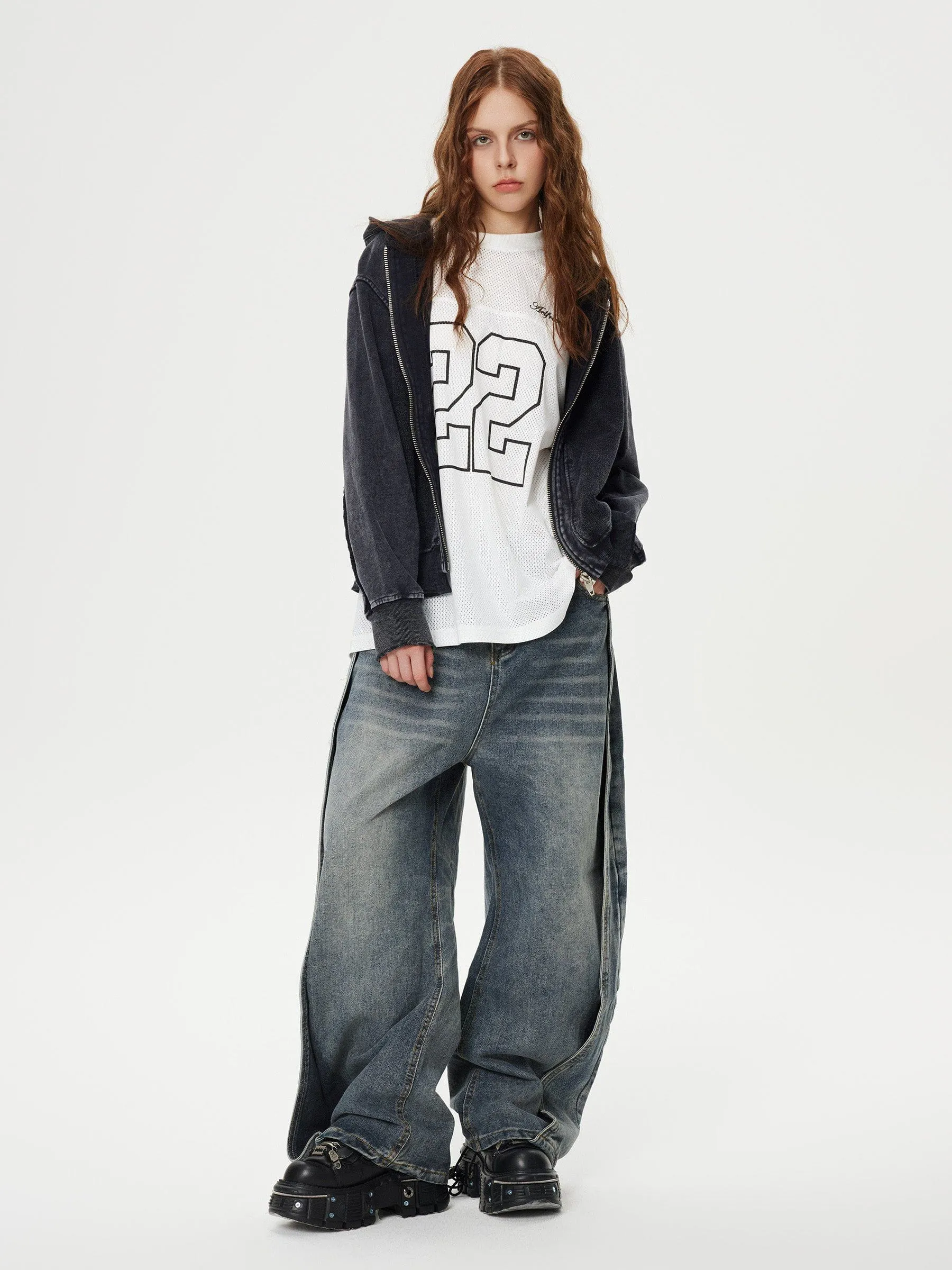 Aelfric Eden Deconstruction Patchwork Washed Loose Jeans