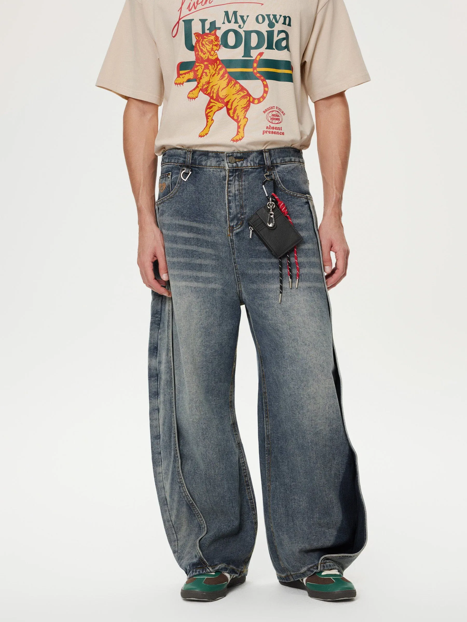 Aelfric Eden Deconstruction Patchwork Washed Loose Jeans