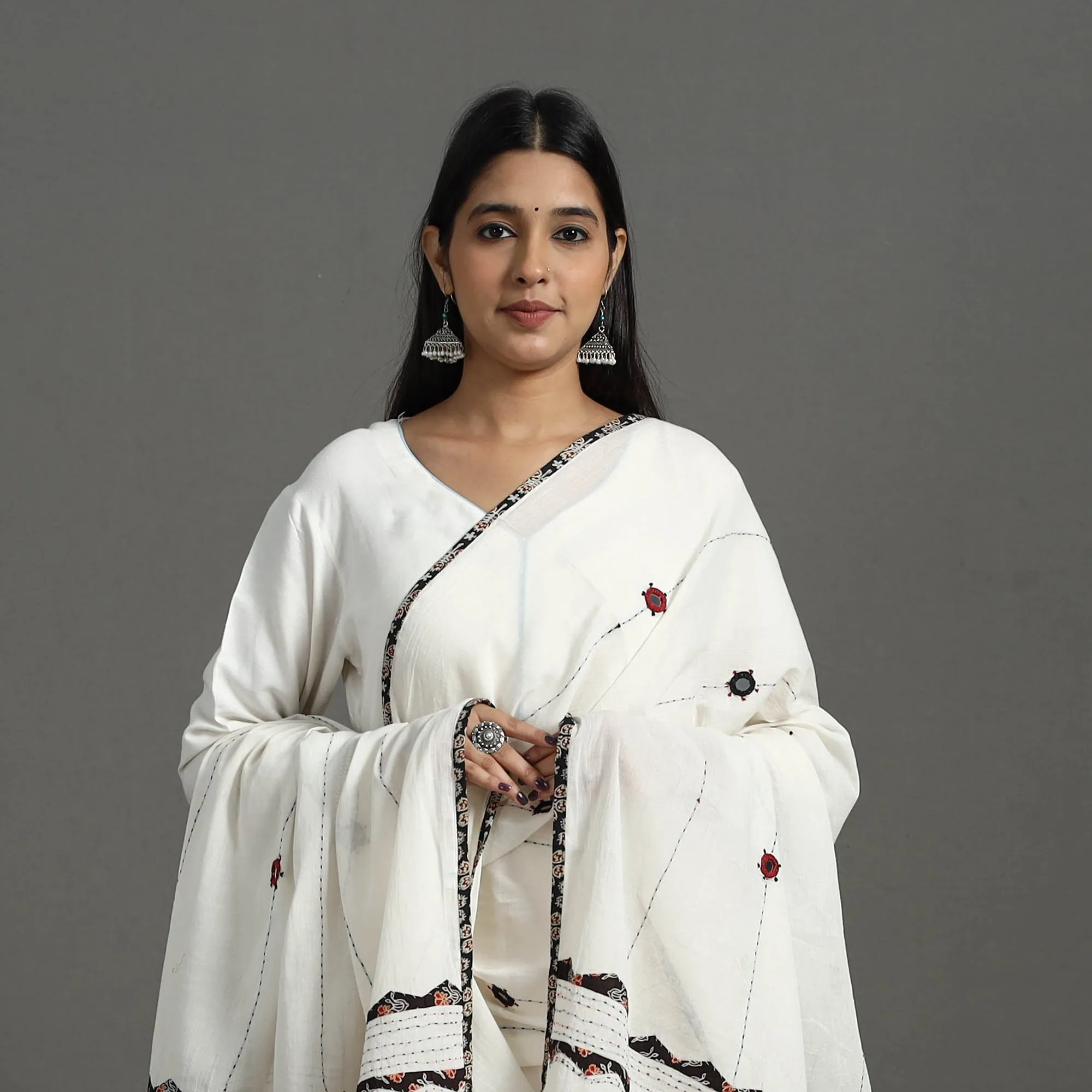 Applique Patchwork Cotton Tagai Kantha Dupatta 62