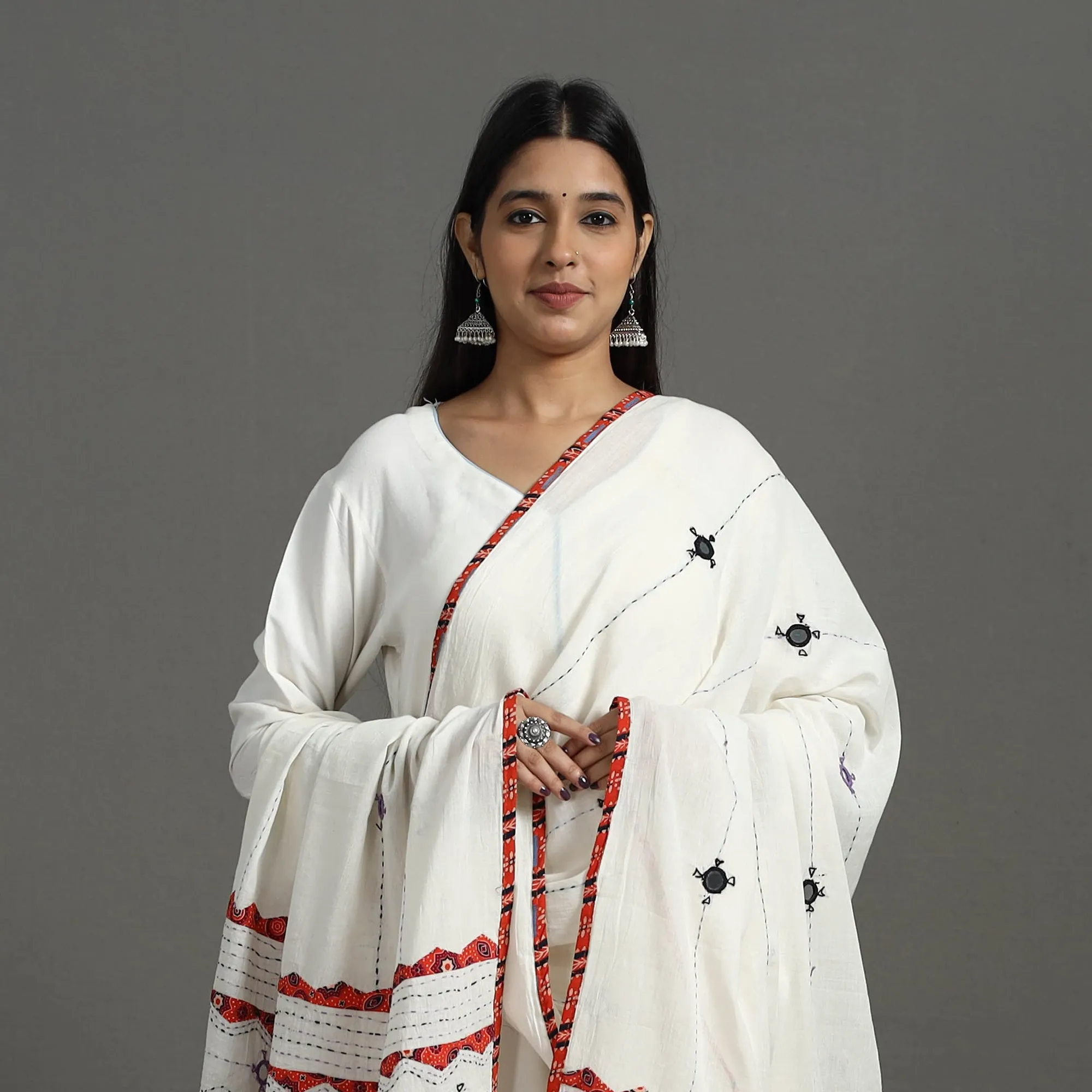 Applique Patchwork Cotton Tagai Kantha Dupatta 66