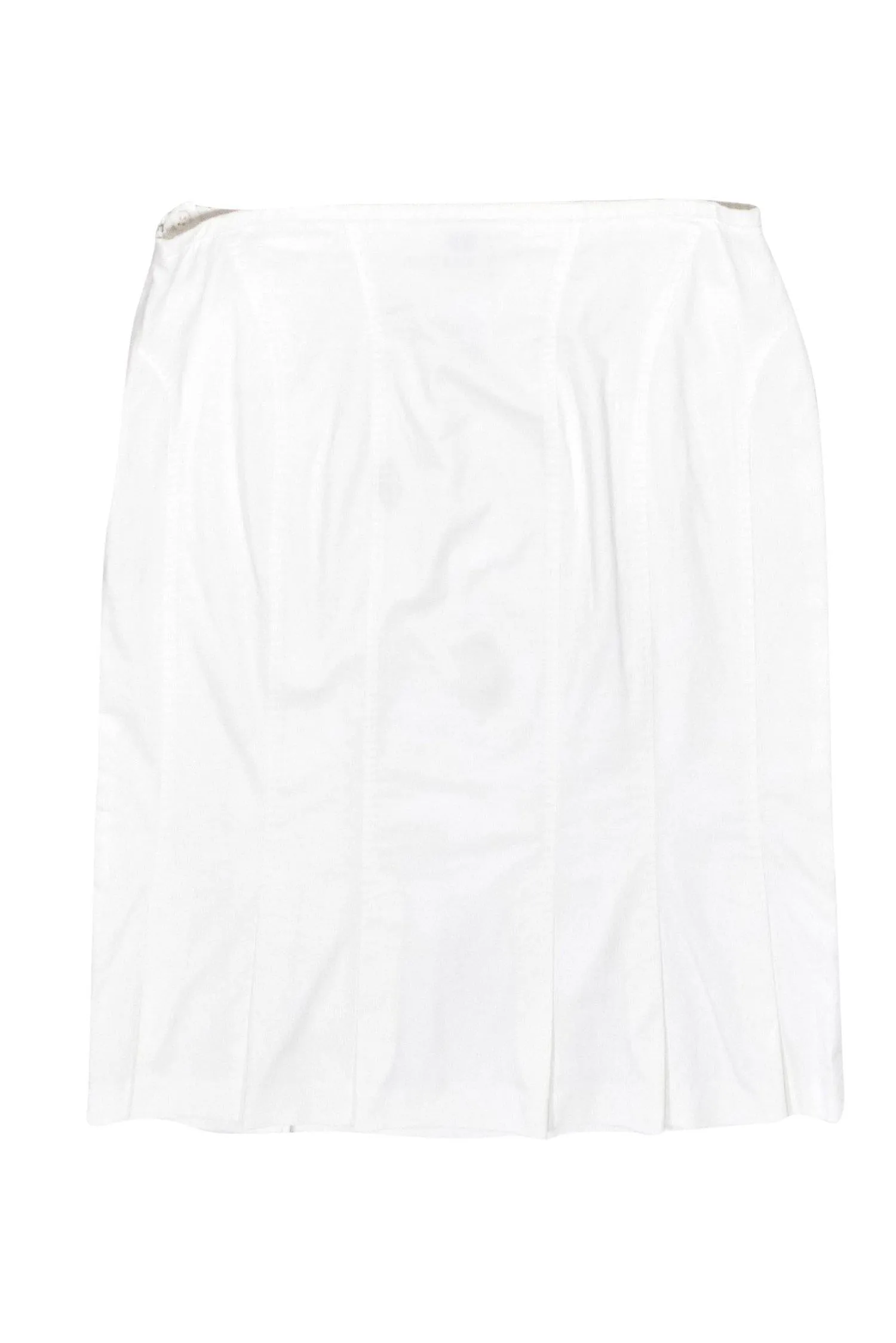 Armani Collezioni - White Cotton Blend Pencil Skirt Sz 8