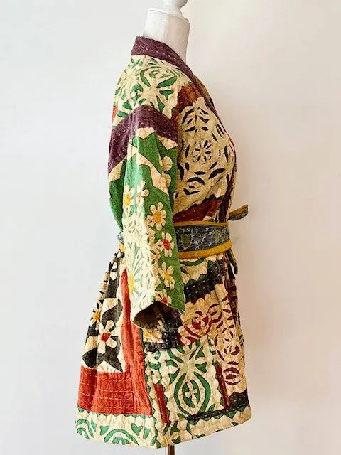 Artisan Cutwork Cotton Kantha Long Sleeve Jacket (Mixed))