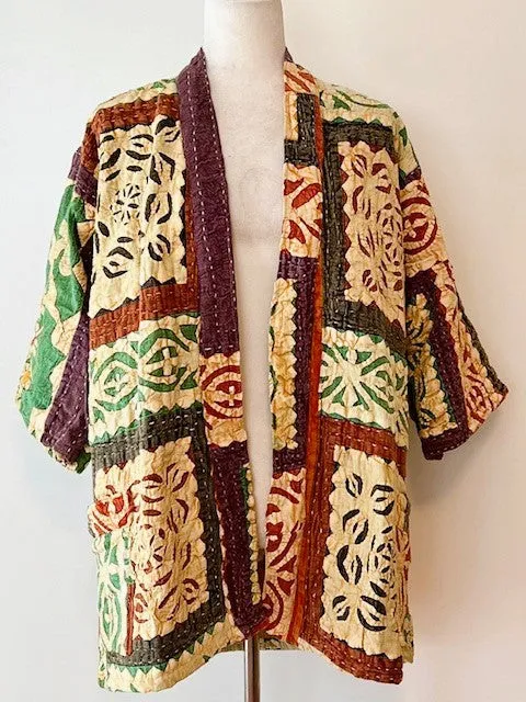 Artisan Cutwork Cotton Kantha Long Sleeve Jacket (Mixed))
