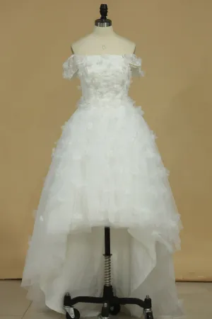Asymmetrical Homecoming Dresses Off The Shoulder Tulle A Line