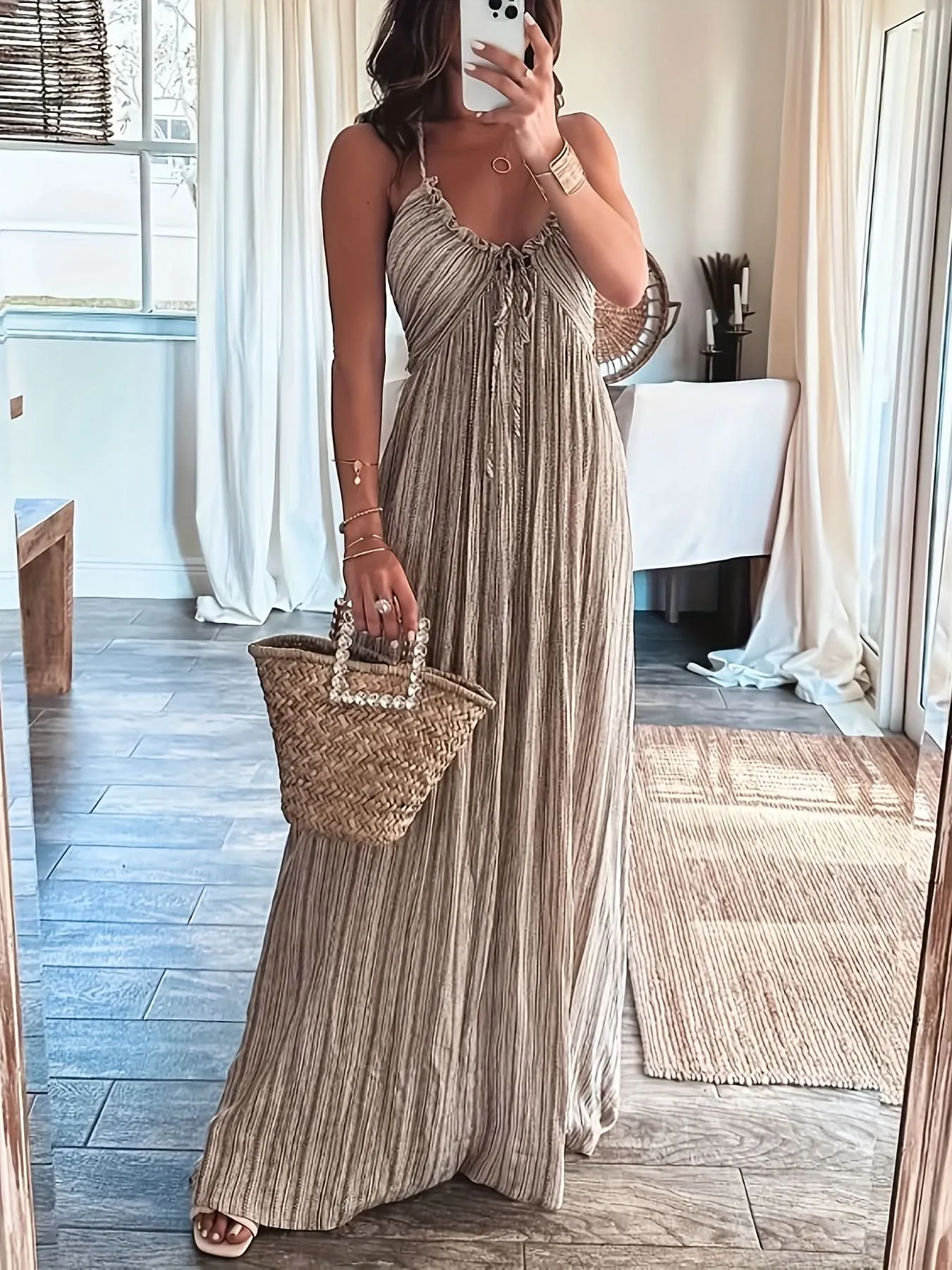 Backless Knotted Halter Maxi Dress  - By Lustmia