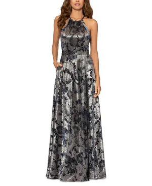 Betsy & Adam Metallic Floral Cami Cami Dress