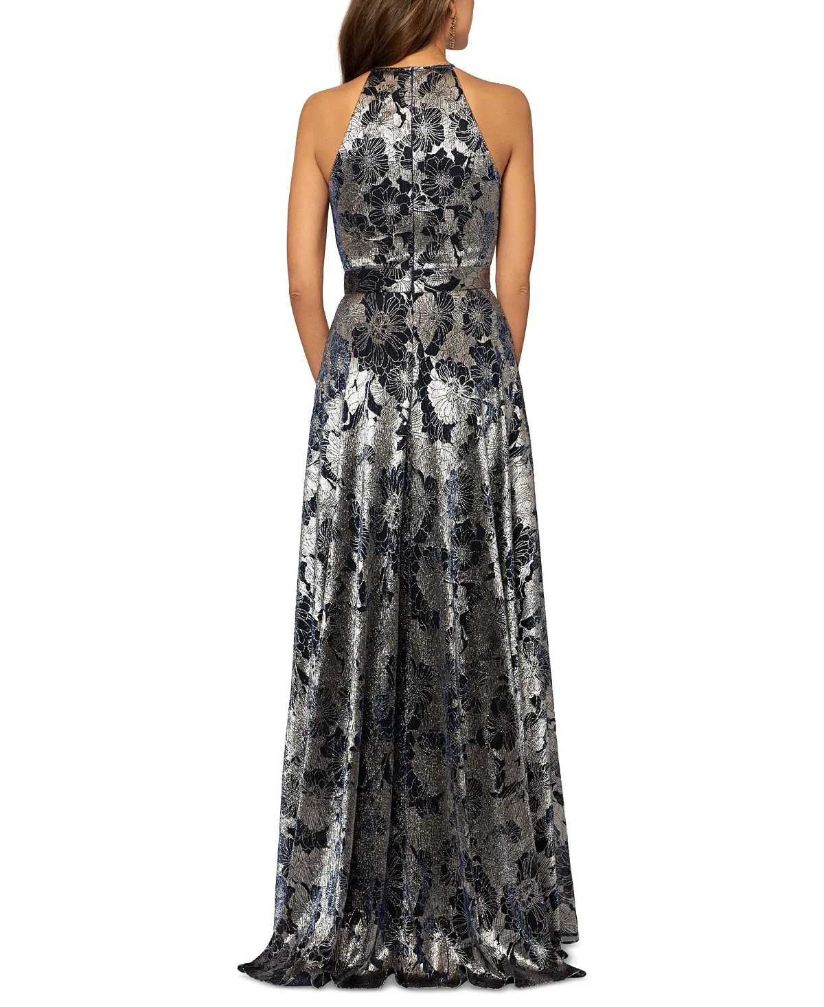 Betsy & Adam Metallic Floral Cami Cami Dress