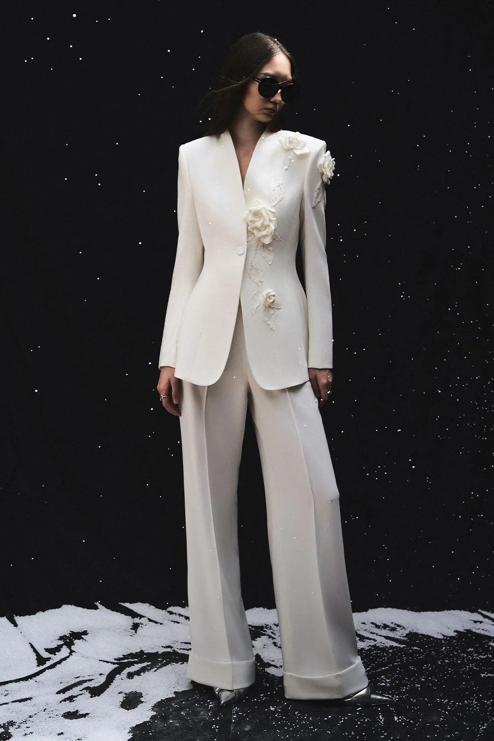 Bianca Structured Long Sleeved Twill Blazer