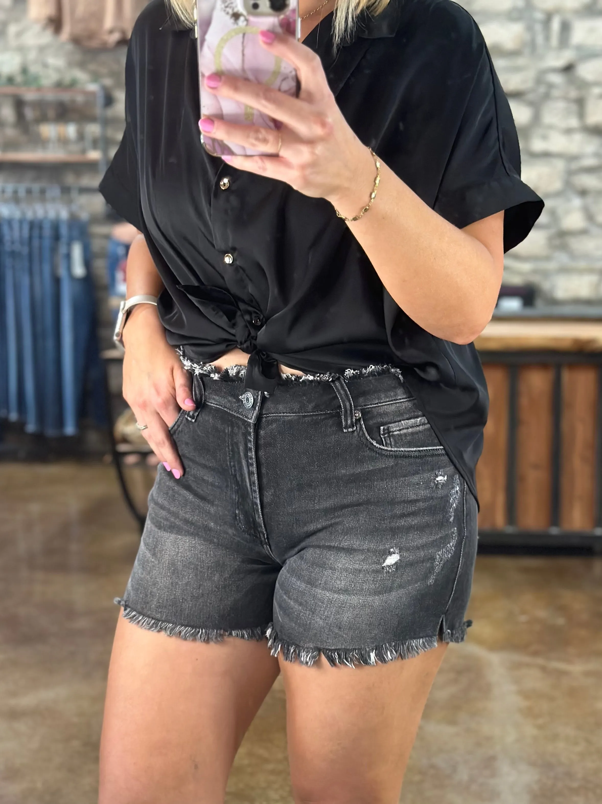 Black Jessie Denim Shorts
