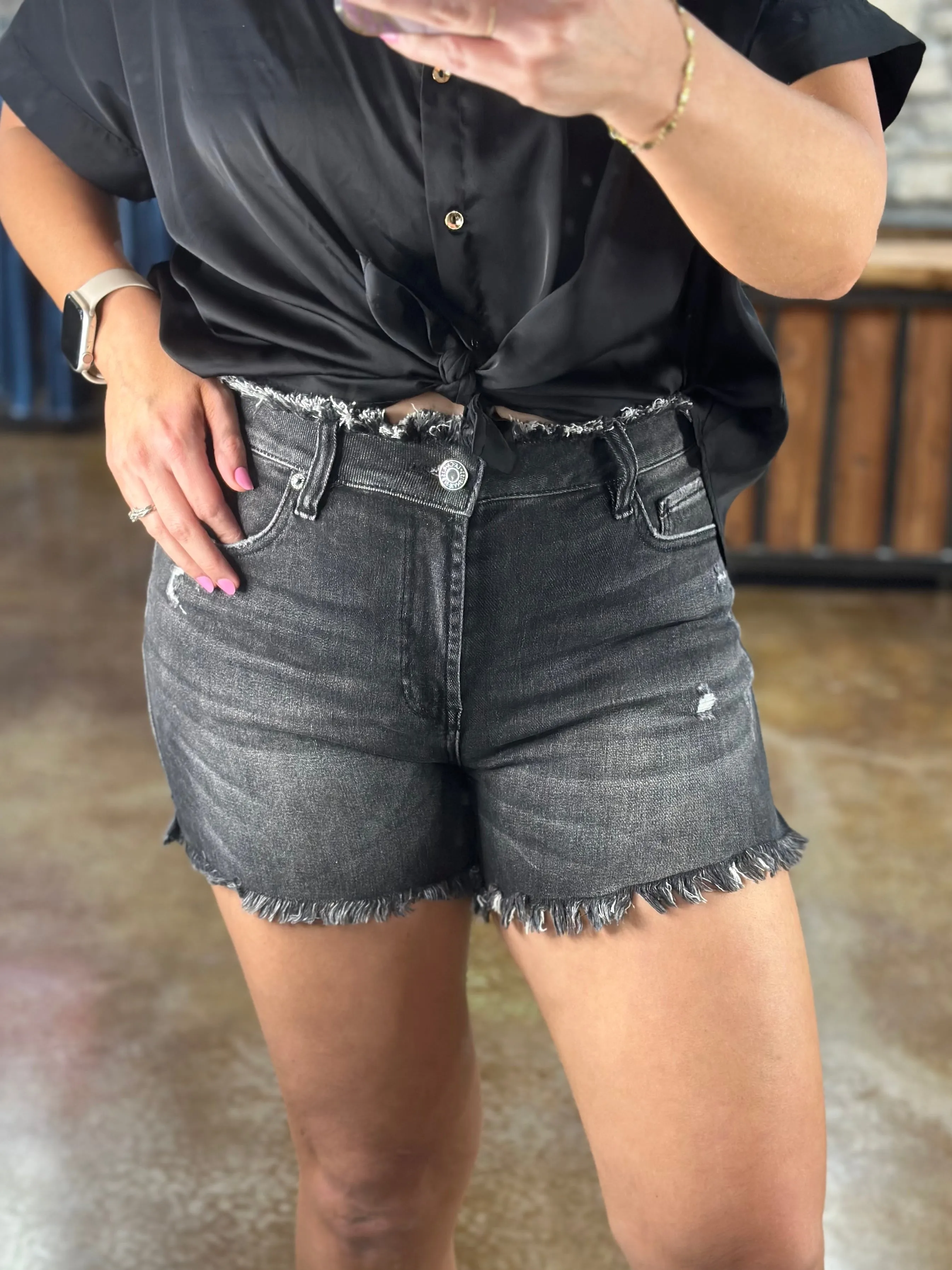 Black Jessie Denim Shorts