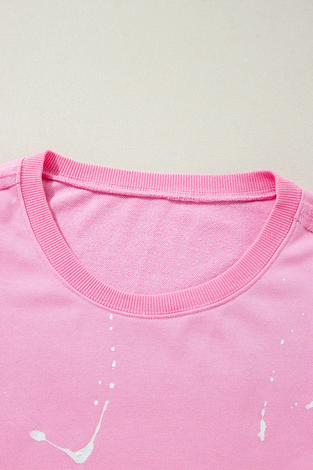 Bonbon Splash Spots Exposed Seam Baggy Sweatshirt
