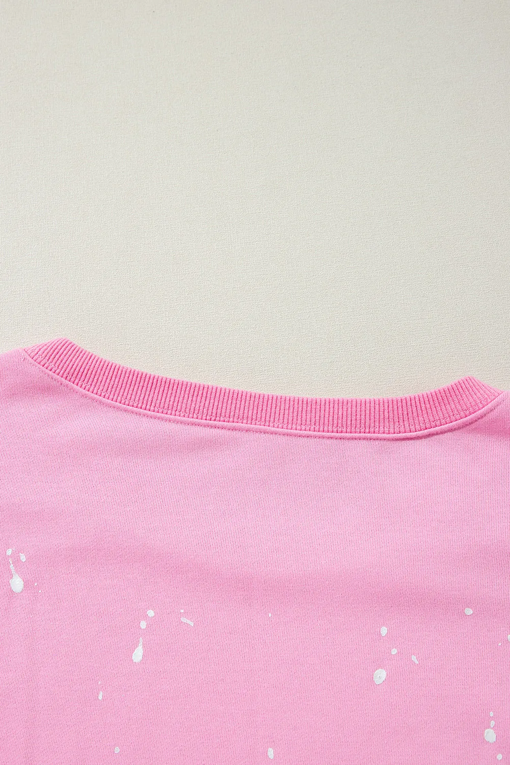 Bonbon Splash Spots Exposed Seam Baggy Sweatshirt