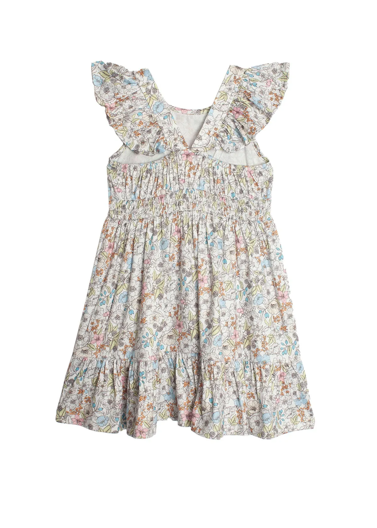 Breezy Blue Skies Ruffle Sleeve Dress