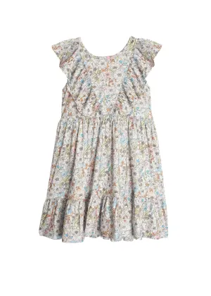 Breezy Blue Skies Ruffle Sleeve Dress
