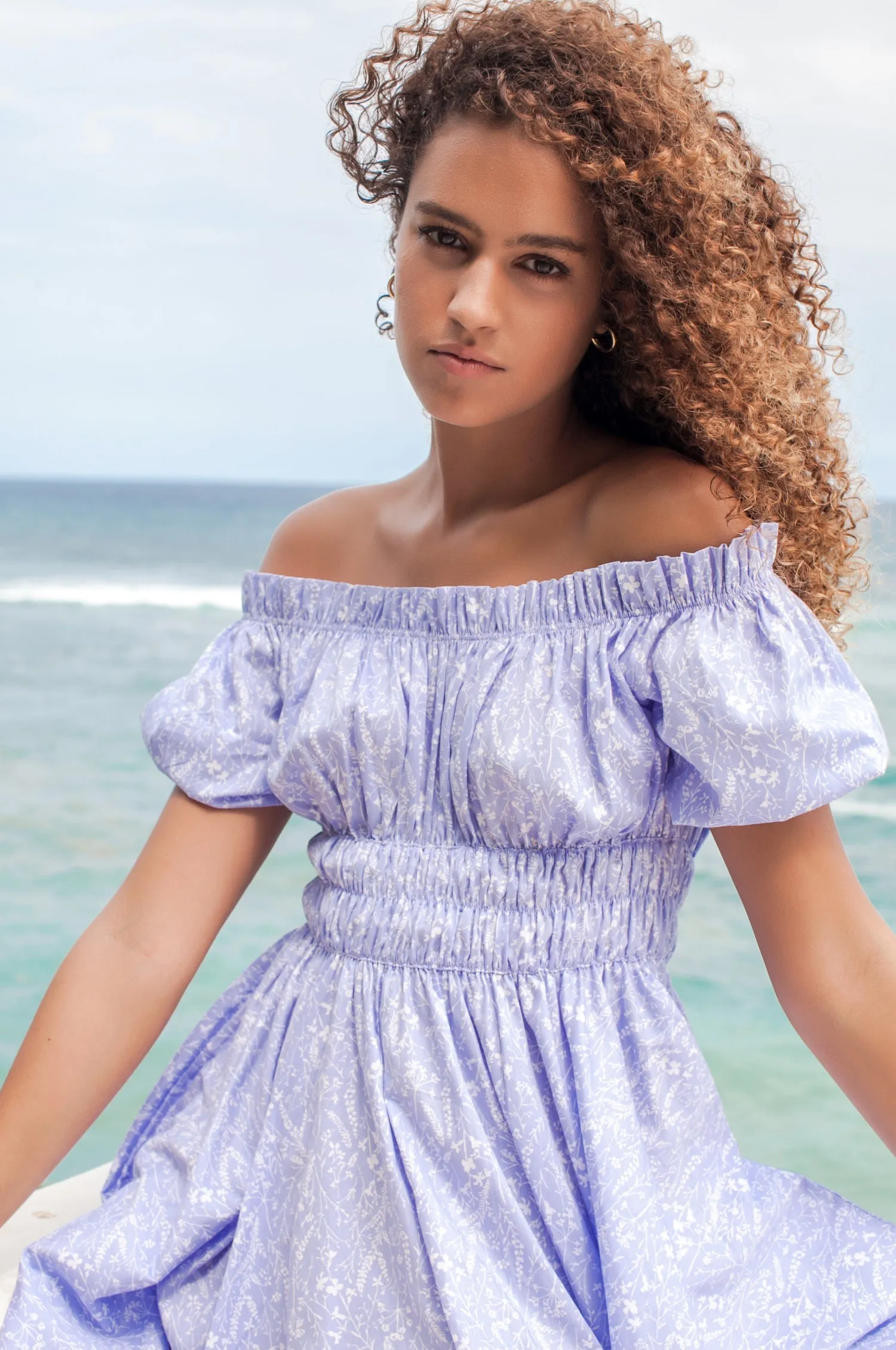 Butterfly Bliss Off Shoulder Mini Dress | Handcrafted from 100% Organic Cotton