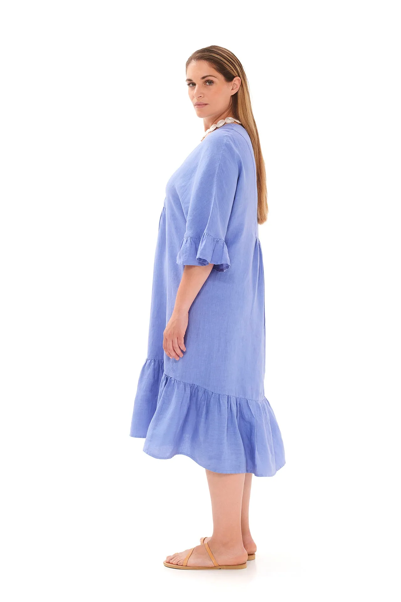 Cami Linen Dress Blue
