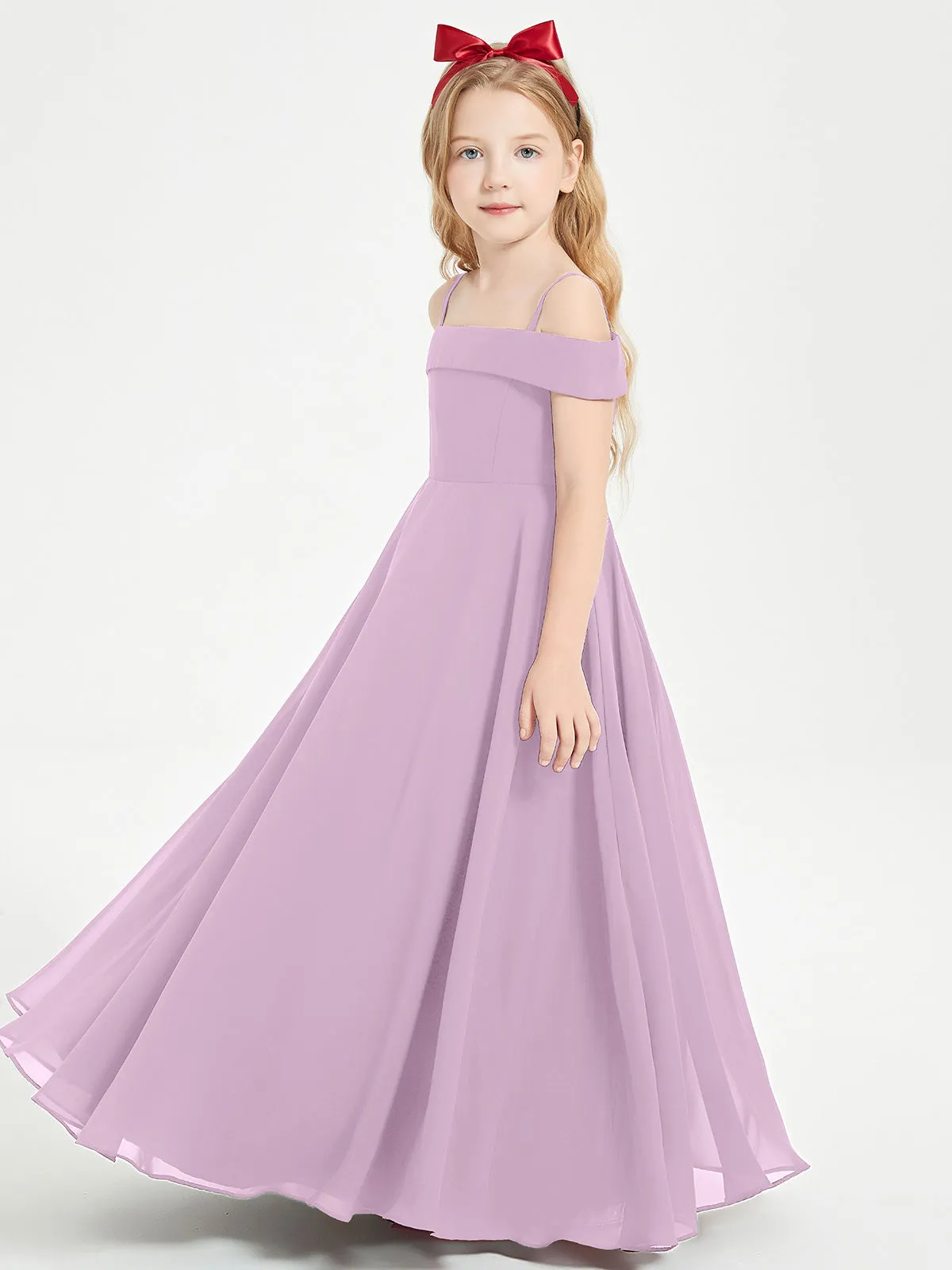 Chic Junior Bridesmaid Dresses Off the Shoulder Wisteria