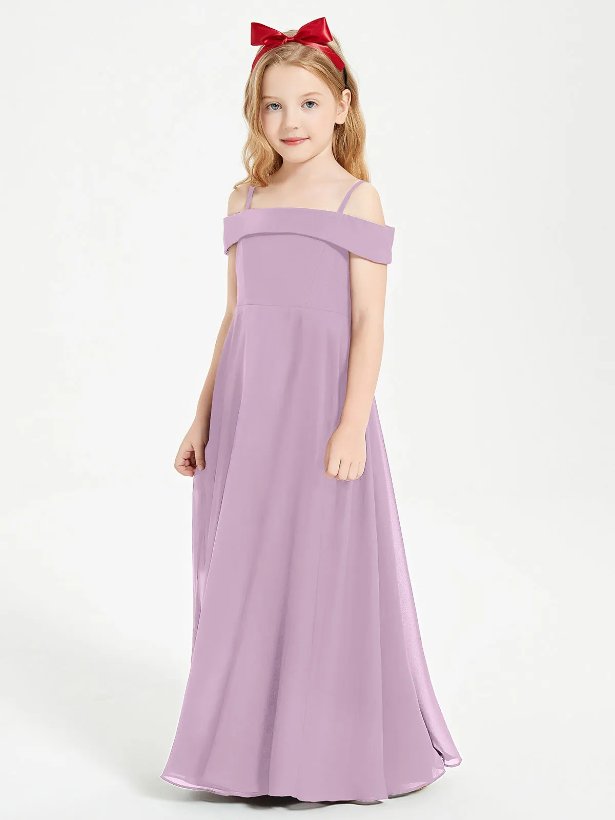 Chic Junior Bridesmaid Dresses Off the Shoulder Wisteria