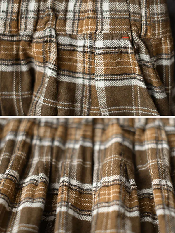 Chicmy-Artistic Retro Plaid A-Line Skirt