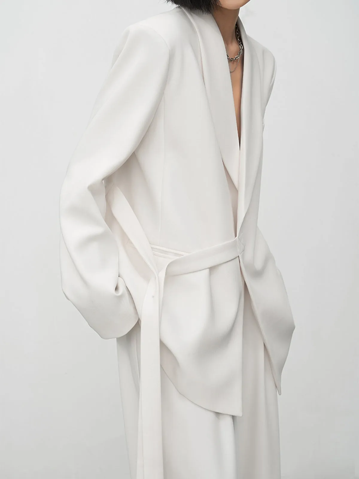 CHICMY- Asymmetric Buttoned Structured Blazer