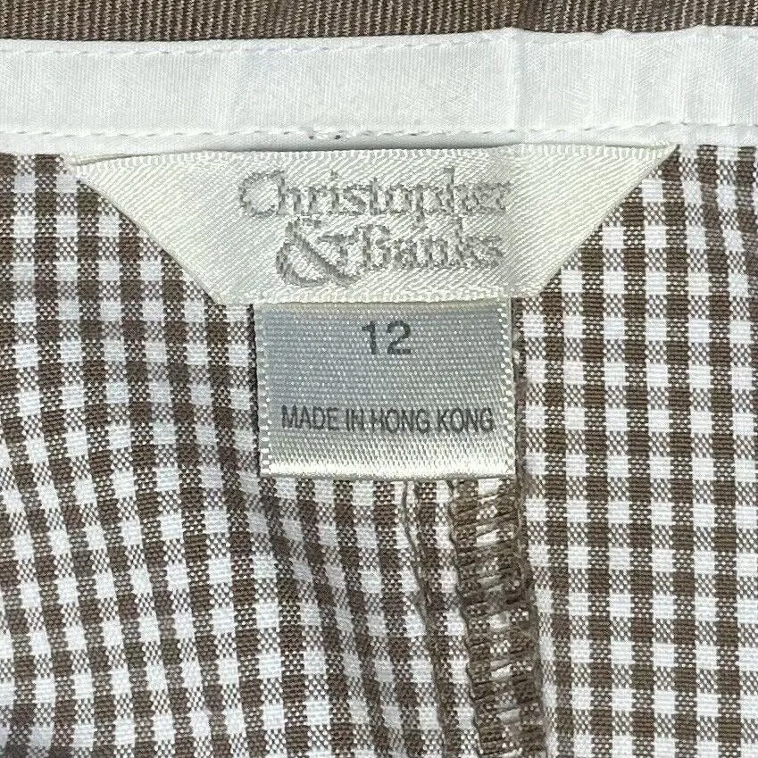 Christopher & Banks Women's Light Pencil Skirt Picnic Gingham Plaid Size 12