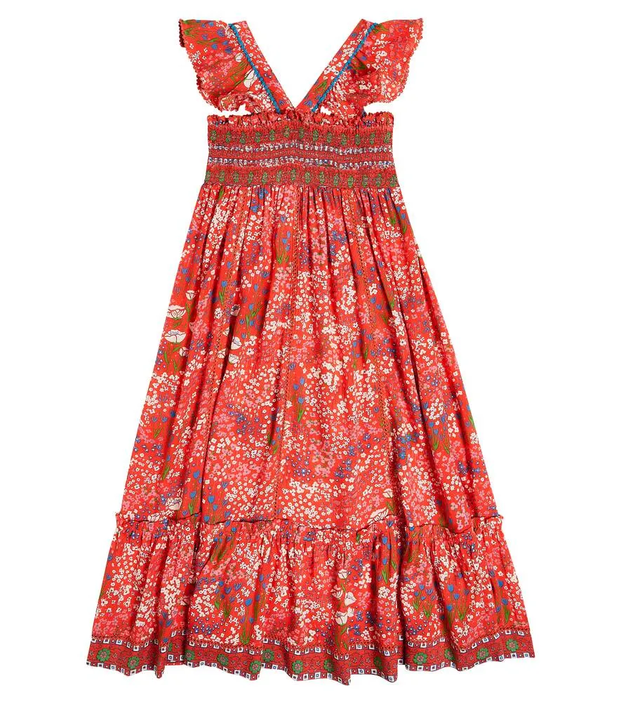 Cindy Floral Poupette St Barth Dress, Red