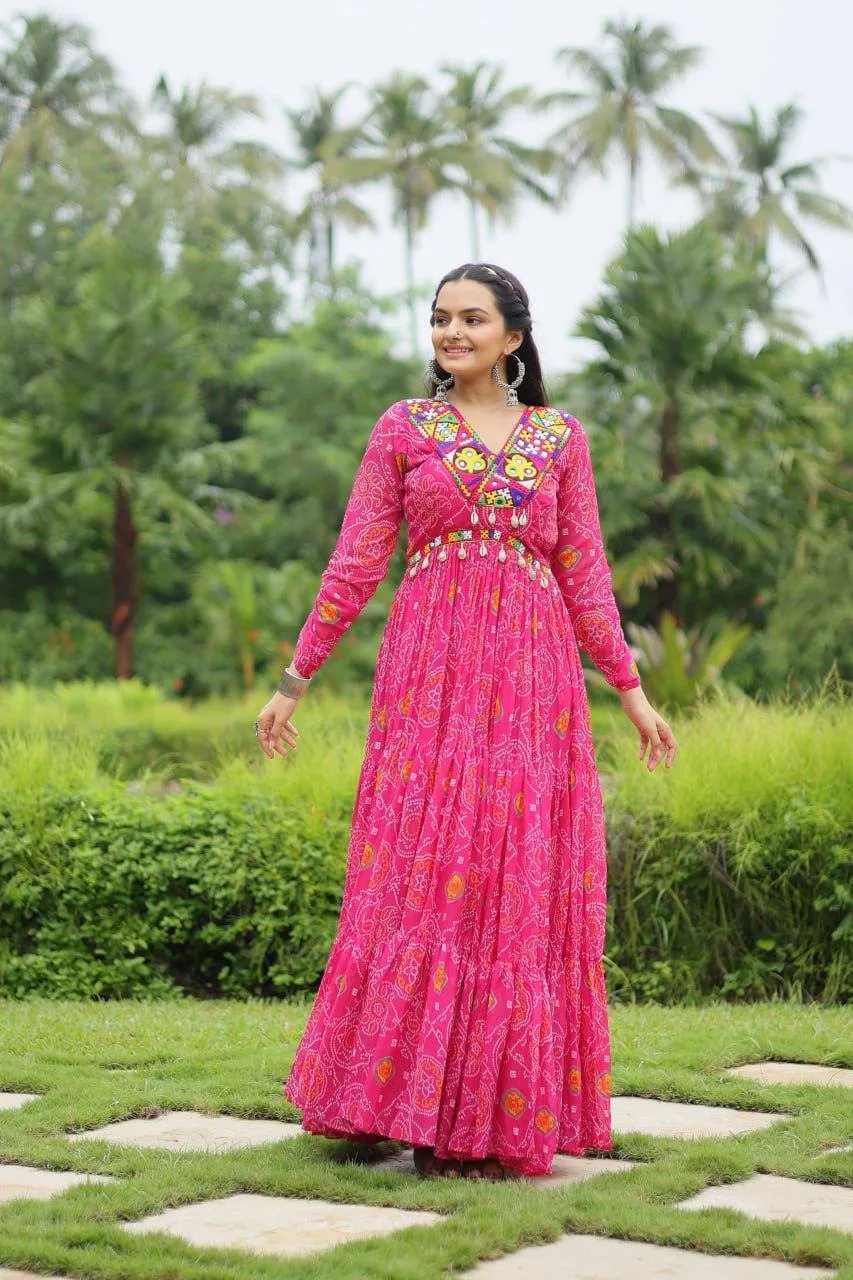 Elegant and Fabulous Bandhni Printed  Gowns