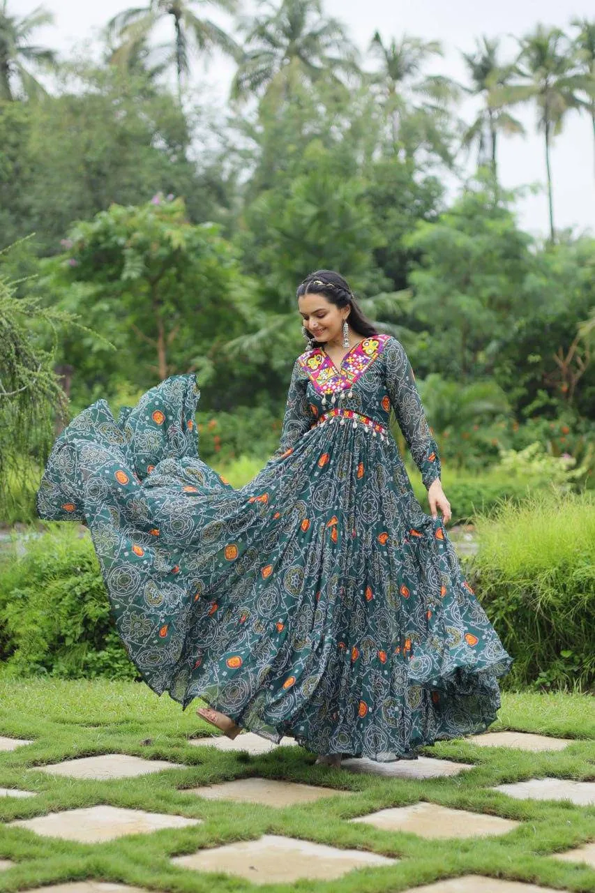 Elegant and Fabulous Bandhni Printed  Gowns