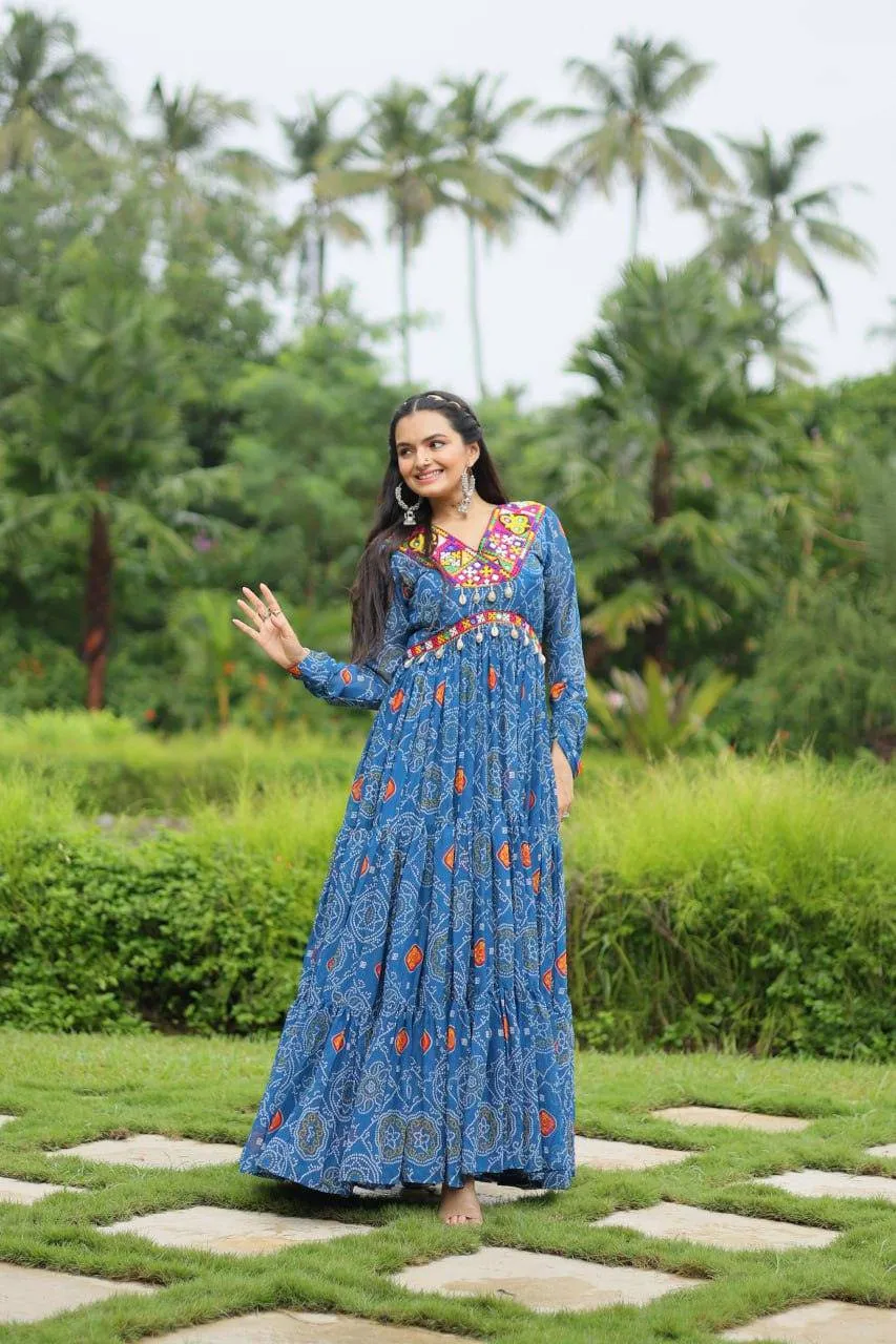 Elegant and Fabulous Bandhni Printed  Gowns