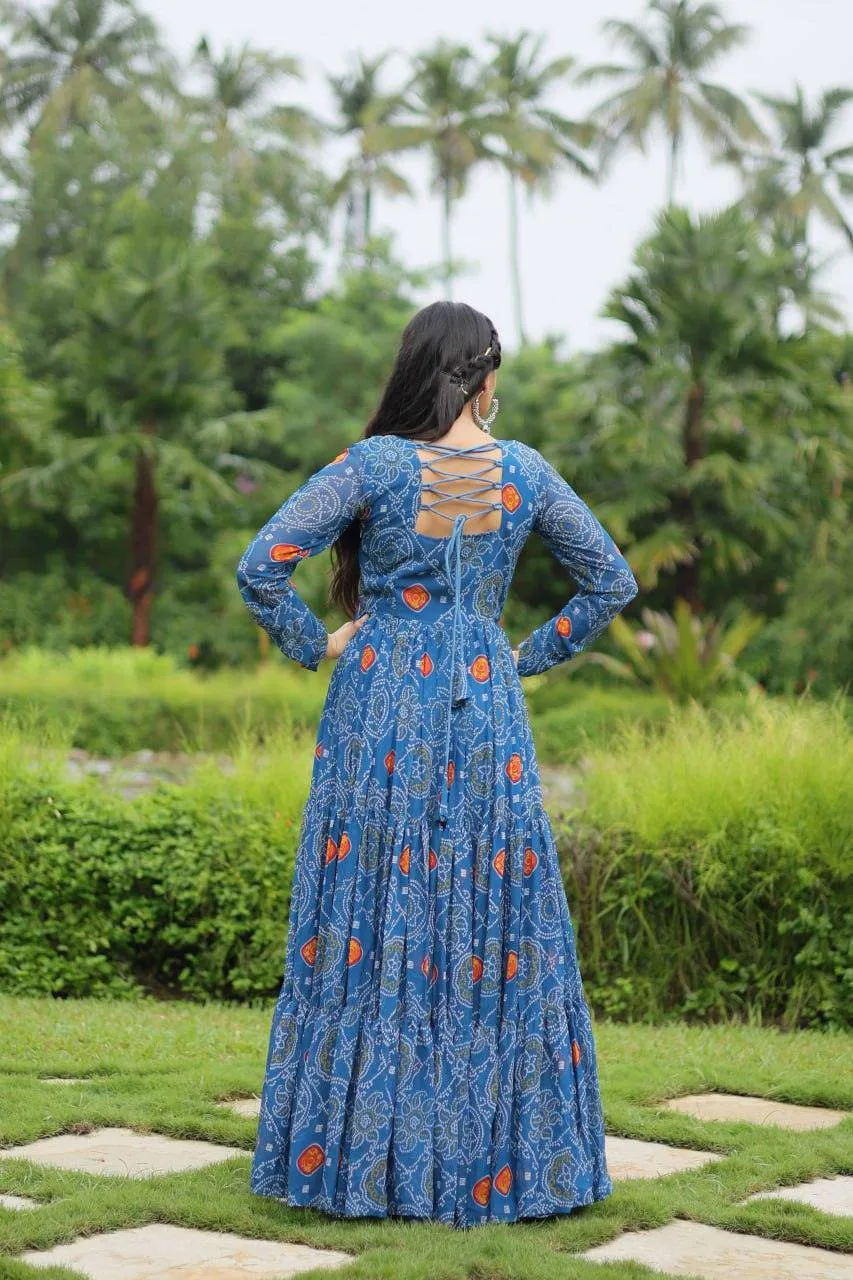 Elegant and Fabulous Bandhni Printed  Gowns