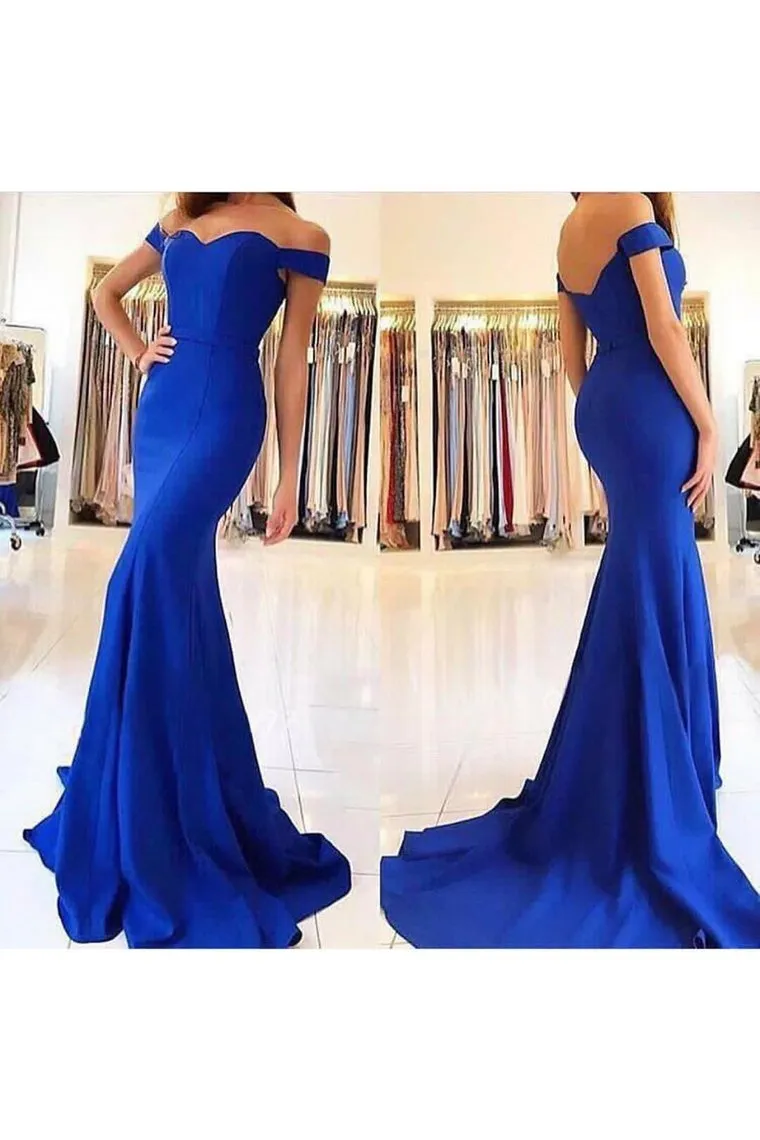 Evening Dresses Mermaid Off The Shoulder Spandex Sweep Train