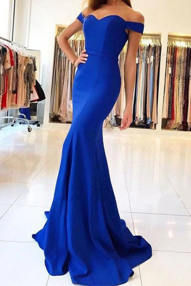 Evening Dresses Mermaid Off The Shoulder Spandex Sweep Train