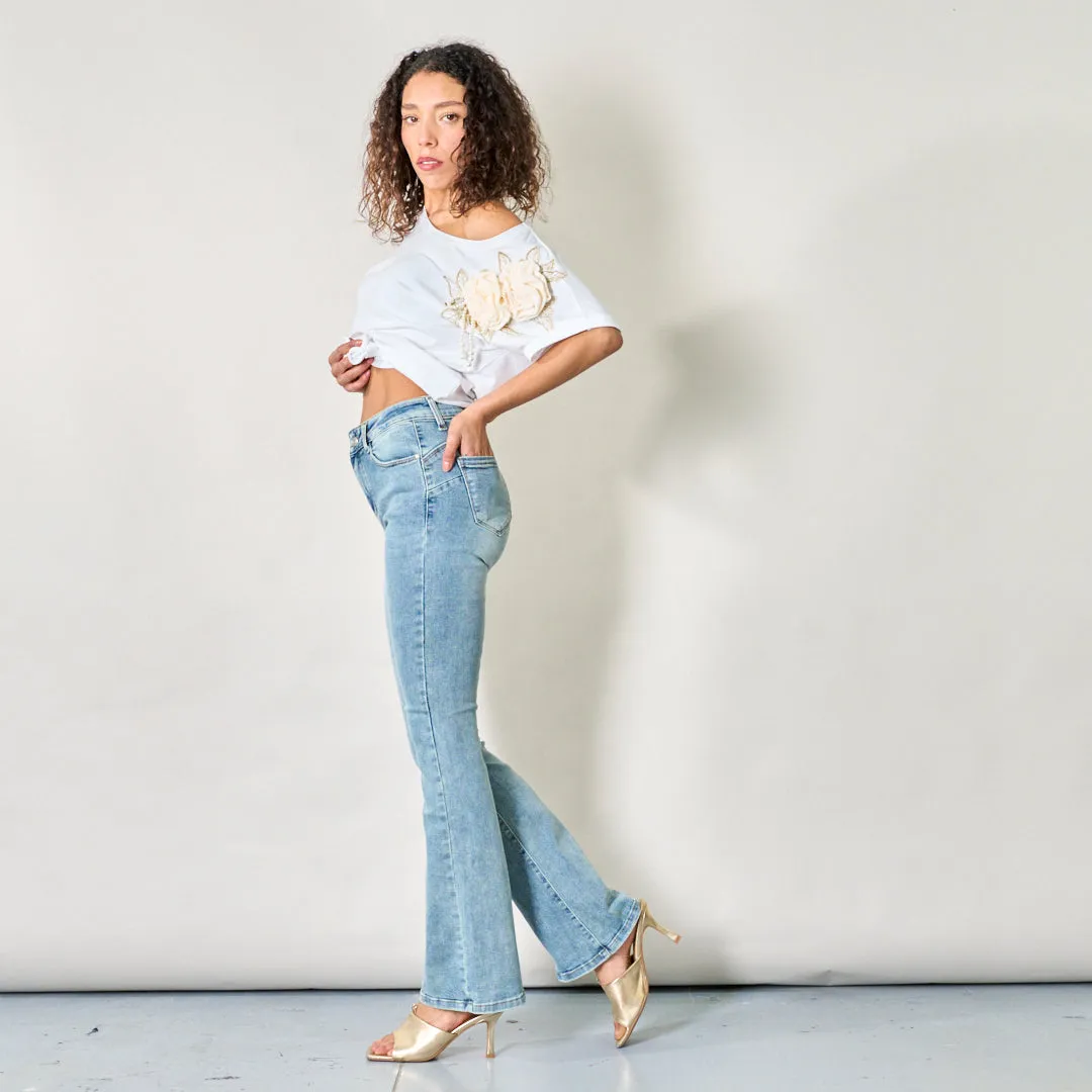 Flared denim jeans wholesale