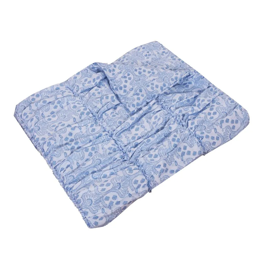 Greenland Home Fashion Helena Ruffle Whimsical Perfect Accessory Throw Blanket - Blue 50x60"