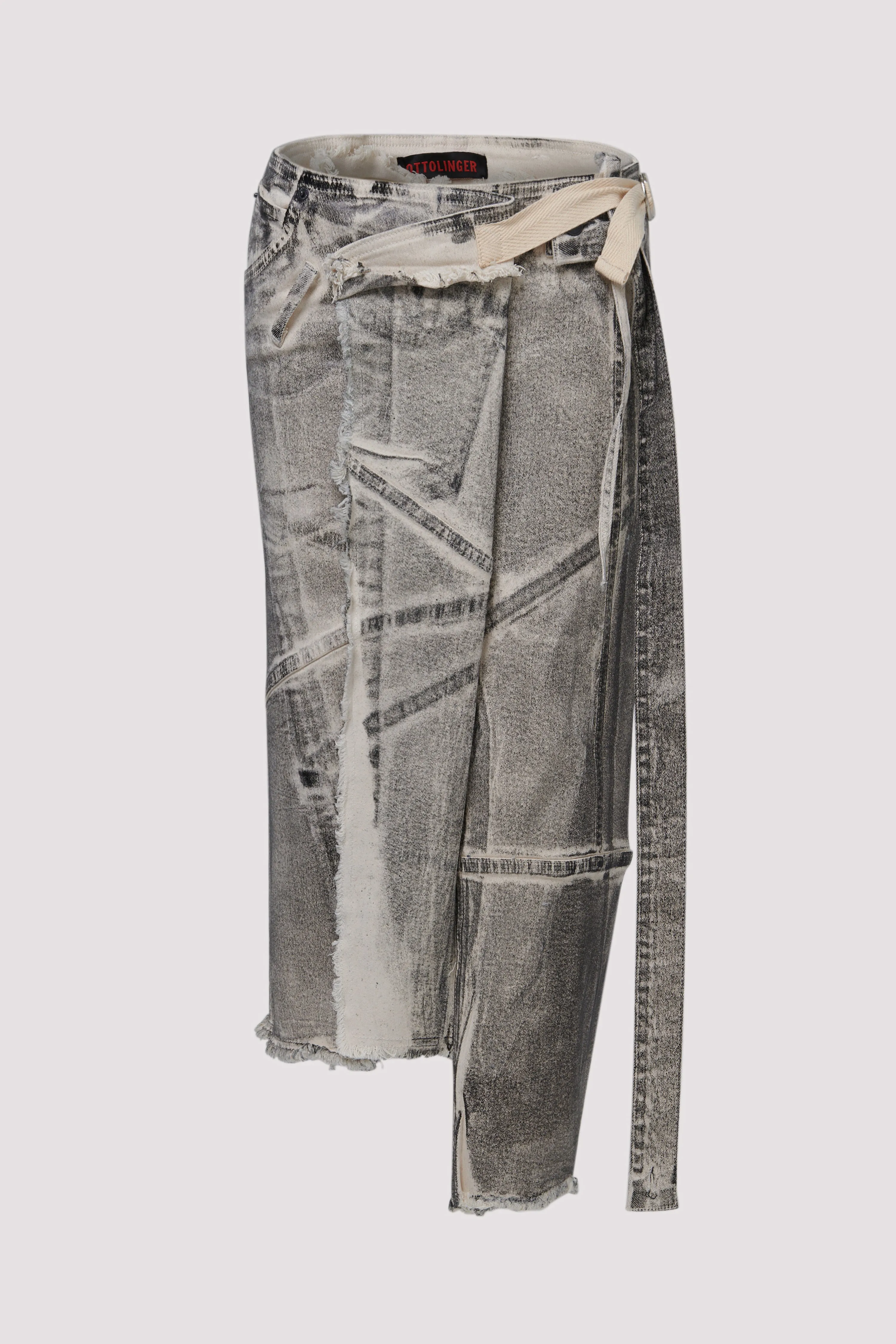 Grey Denim Wrap Skirt
