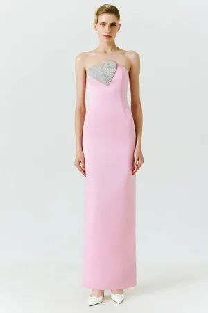 Marchesa Strapless Graceful Maxi Dress