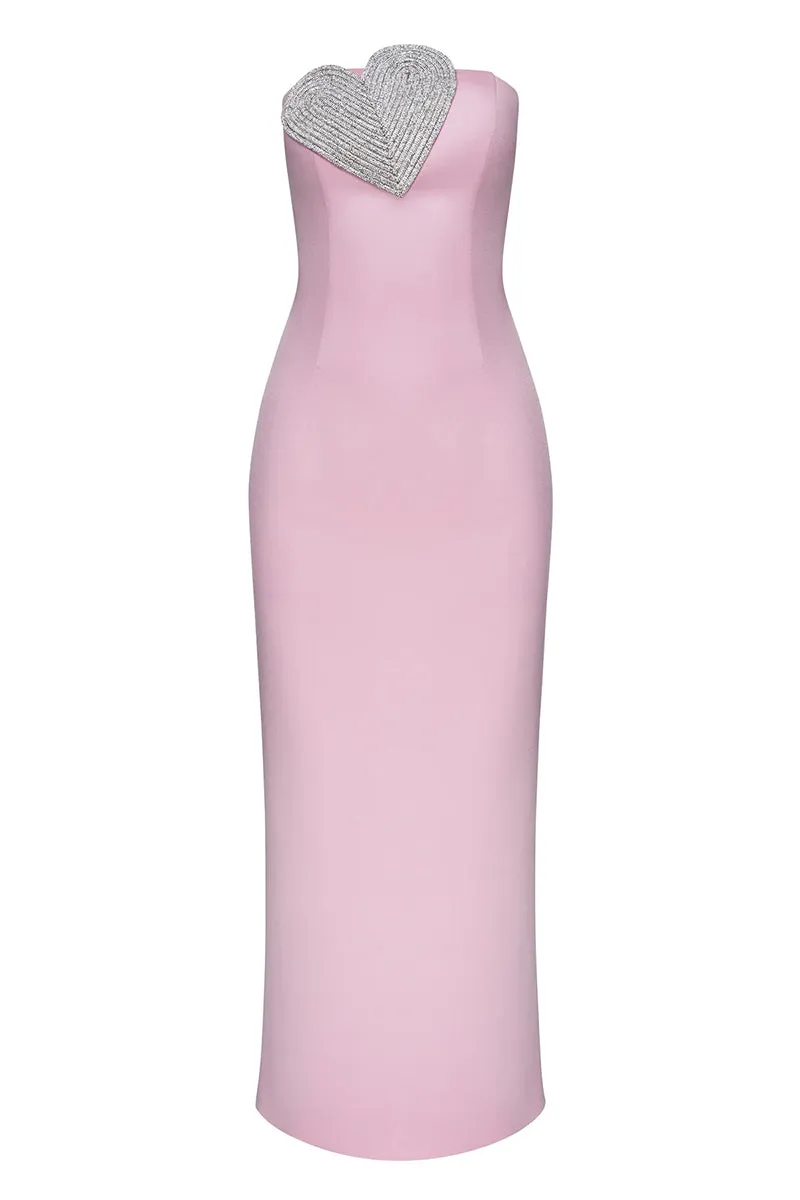 Marchesa Strapless Graceful Maxi Dress