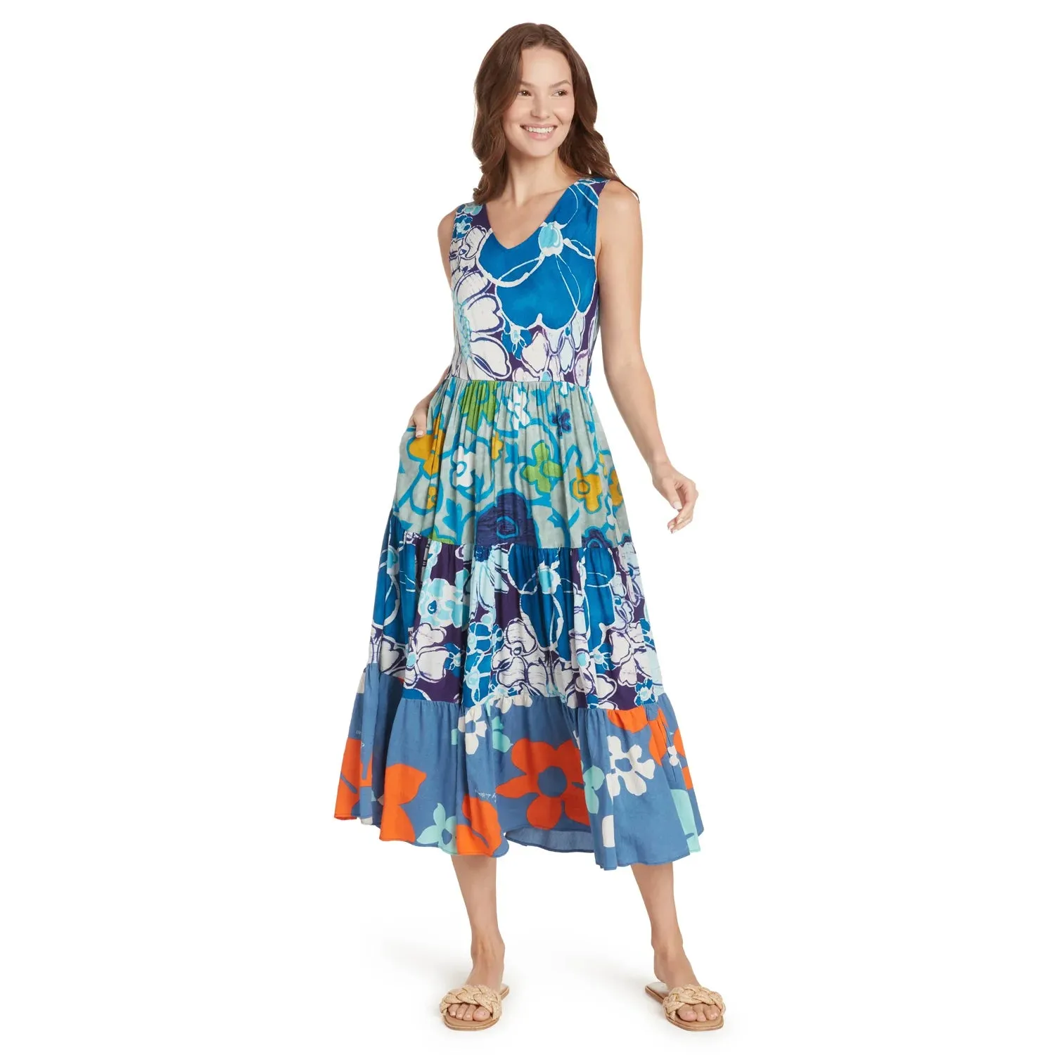 Mixed Long Ruffle Dress in Marseille by Jams World