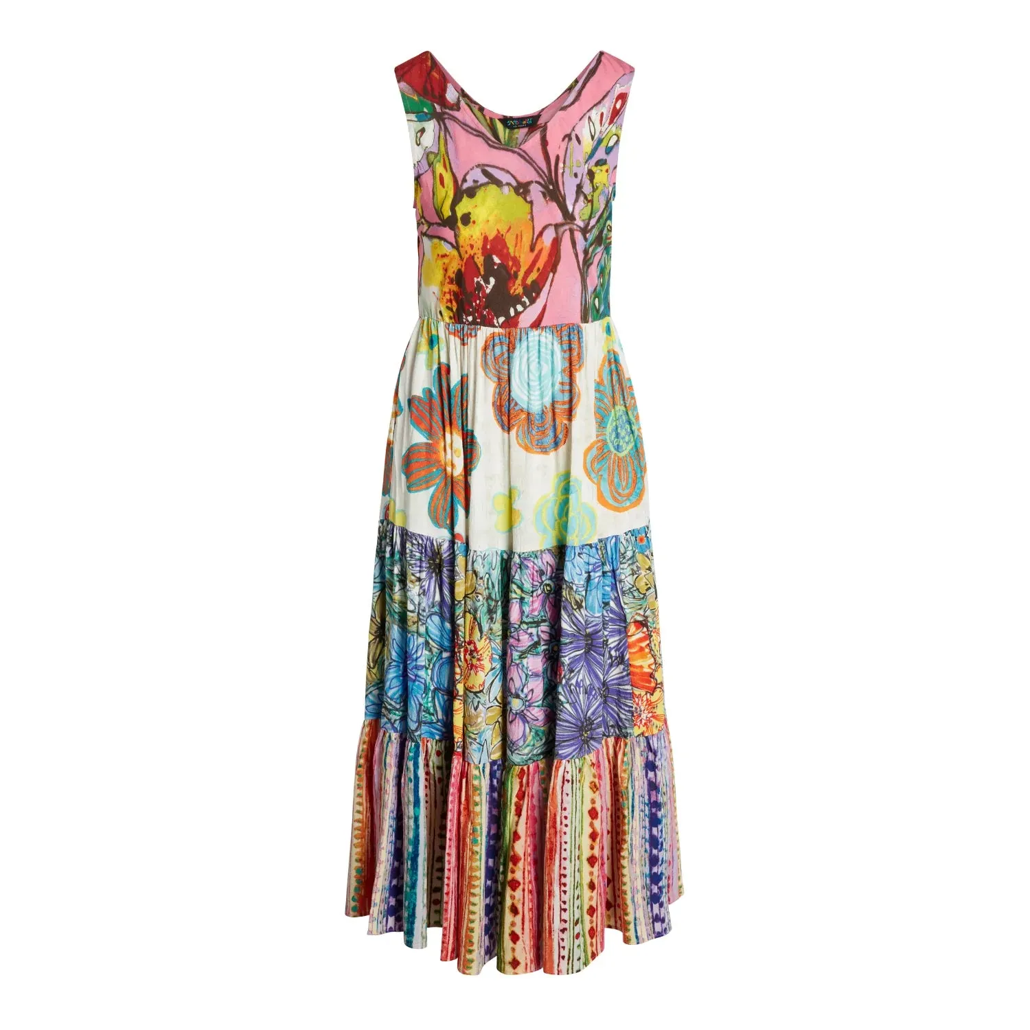 Mixed Long Ruffle Dress in Marseille by Jams World