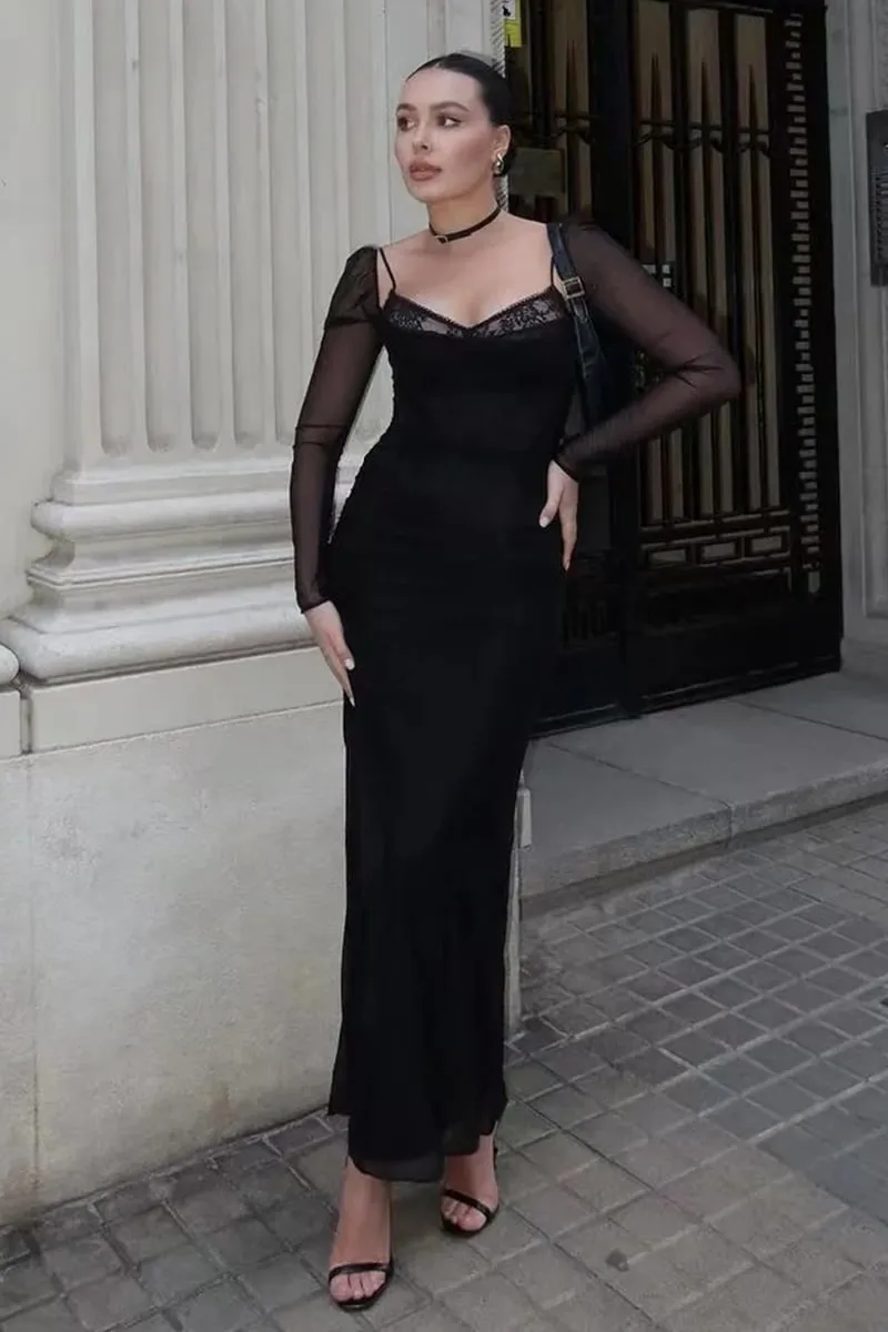 Monroe Long Graceful Sleeve Maxi Dress