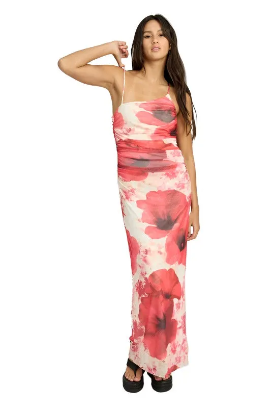 ONE SHOULDER RUCHED MAXI DRESS