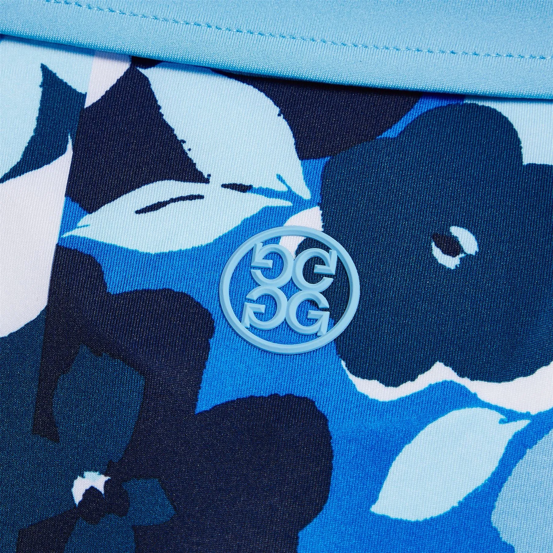 Patchwork Floral Tech Jersey Polo Fountain - AW24