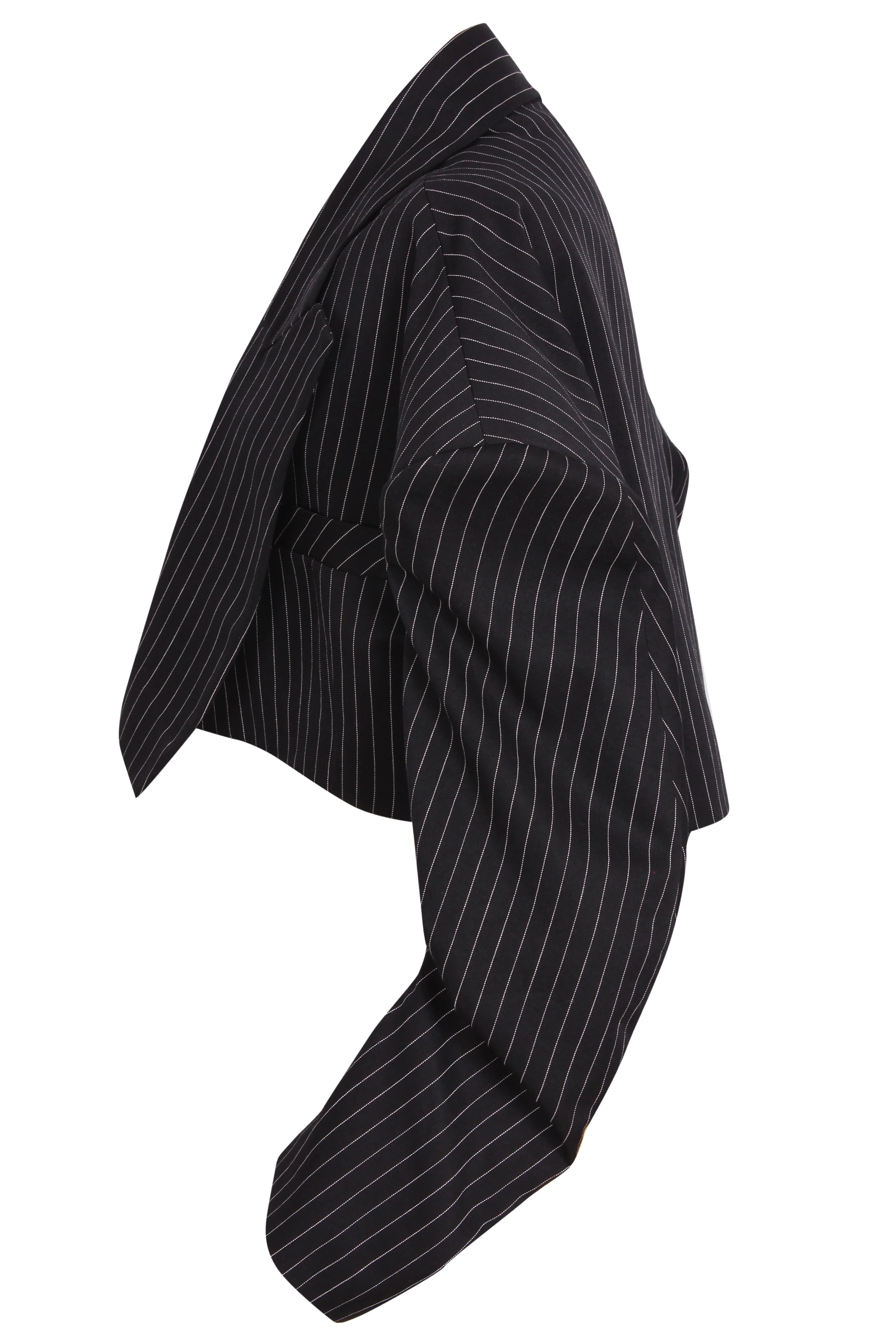 Pinstripe oversized cropped blazer
