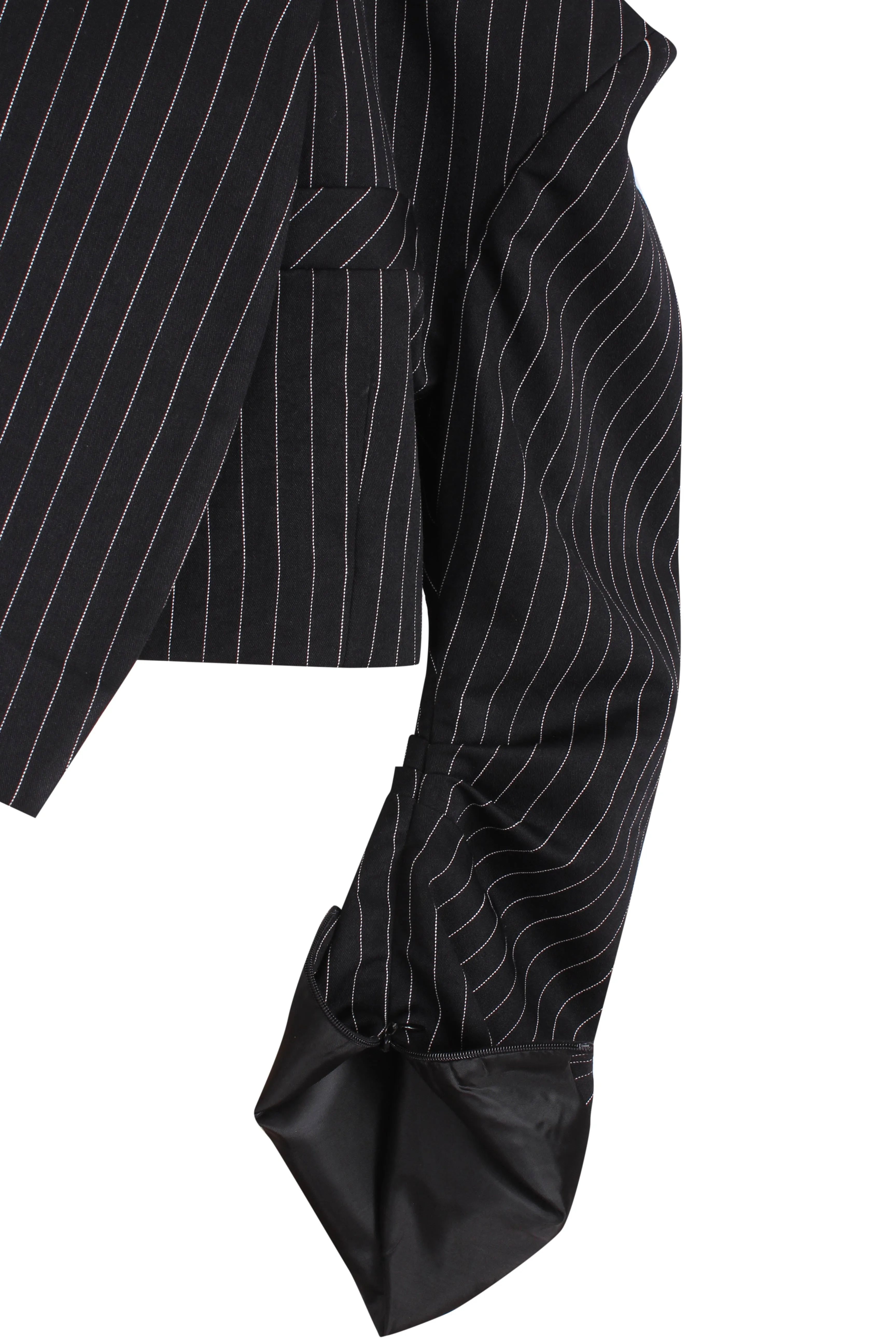 Pinstripe oversized cropped blazer