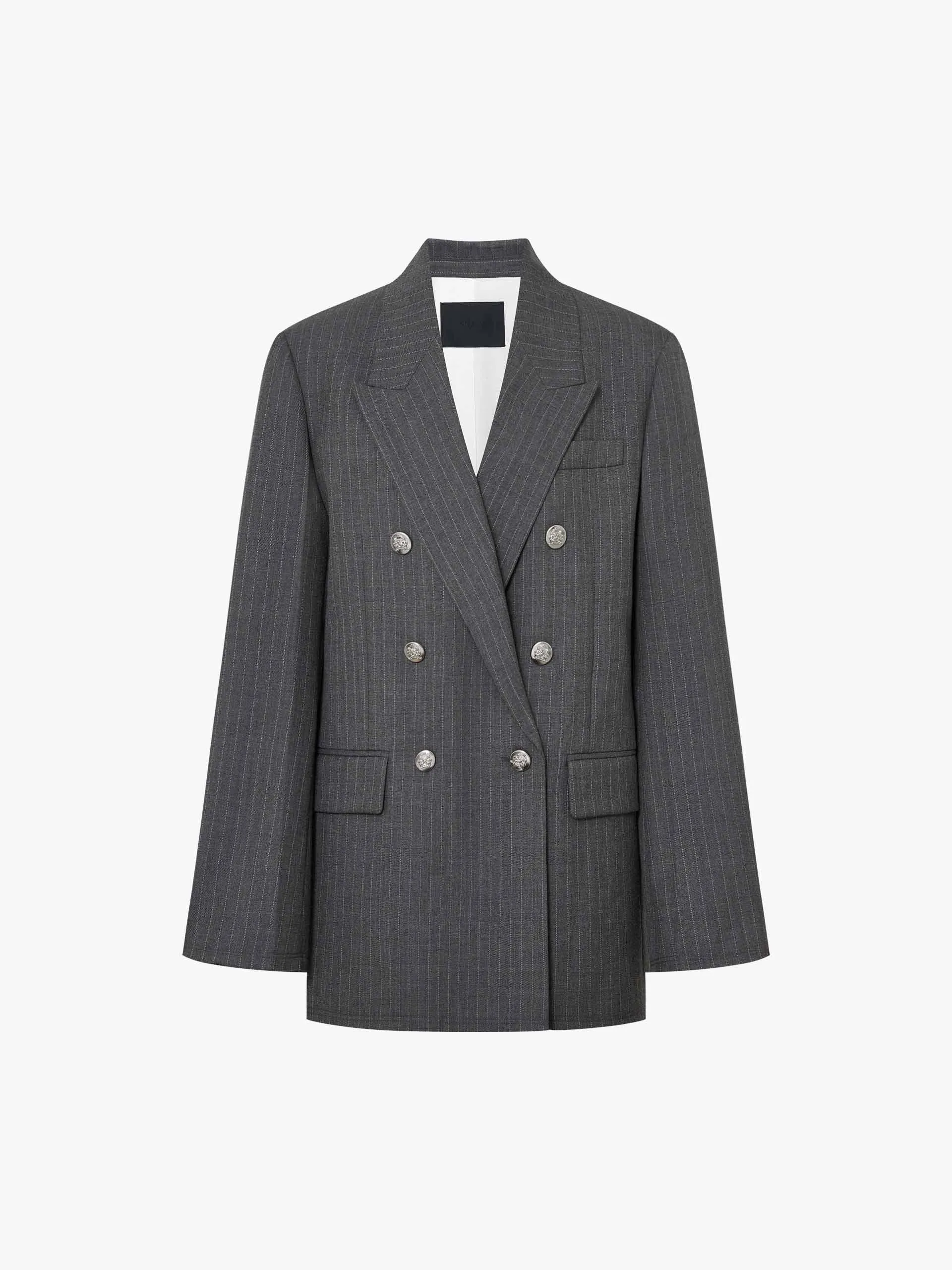 Pinstriped Structured Blazer